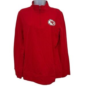 Logo Athletic Women's Kansas City Chiefs Quarter Zip Pullover Jacket Red L NFL